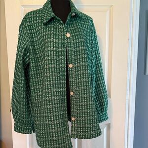 English Factory Green Checkered Jacket